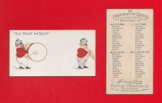1888 Kinney - N219 Harlequin Cards - 2 Hearts " Die Wacht Am Rhein " Ex,