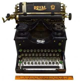 Antique ROYAL NO.  10 TYPEWRITER c.  1929 Mechanical Type GLASS SIDES All 2
