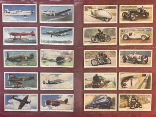 1938 W.  D.  & H.  O.  Wills Speed 50 Card Full Set - Cigarette Cards - Planes - Cars,  Nrmint