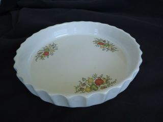 Vintage Corning Ware Spice Of Life Pie Plate Dish Crown Lynn Quiche