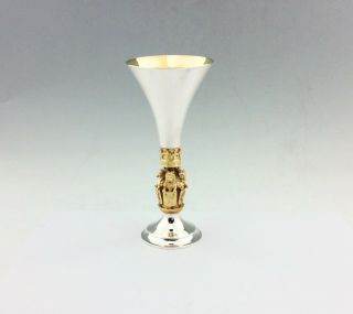 A Modern Parcel Gilt Solid Silver Goblet By Hector Miller Aurum King 