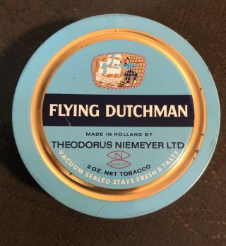 Vintage Flying Dutchman Tobacco 2 oz Tin With Contents Still Inside 2