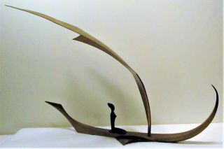 Signed Hagenauer Austrian Bronze/brass Nude Sailboat Sculpture Art Deco