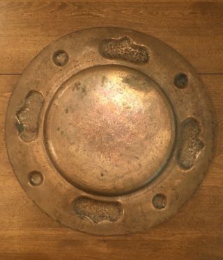 Mission,  Arts & Crafts Era Hammered Copper Platter.  Dirk Van Erp ? Antique Detail 3