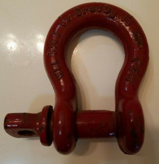 Vintage Crosby Red 5/8 " Steel Screw Pin Anchor Shackle,  3 - 1/4 Ton Wll