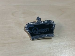 Vintage Queen (freddie Mercury) Black Crown Enamel Badge