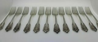 Wallace Grande Baroque Sterling Silver Forks - 12 Piece Set