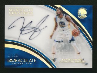 Kevin Durant 2016 - 17 Panini Immaculate Marks Of Greatness Autographs Auto /35 R6