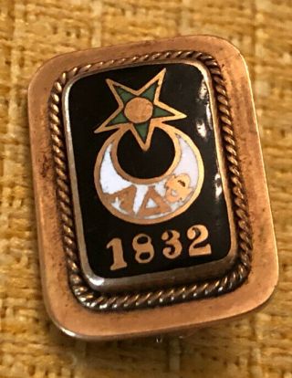 Antique 1880 10k Gold Alpha Delta Phi Fraternity Pin 3.  5 Grams Established 1832 2