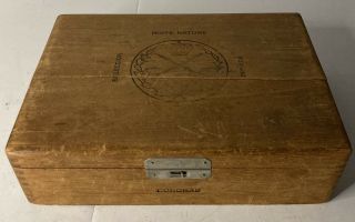 Vintage Boite Nature La Corona Wooden Cigar Box - 9x7x2” -