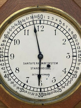 Antique Seth Thomas Santa Fe Railway System Railroad Depot Train Station Clock 2