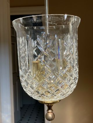 AUTHENTIC Waterford Crystal Brass Bell Jar Lantern Chandelier Colonial 3
