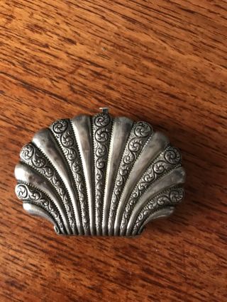 Vintage / Antique Ladies Coin Purse Silver 925 Shell Souvenir