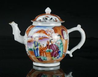 Antique Chinese Famille Rose Export Porcelain Teapot 18th C Qianlong Qing
