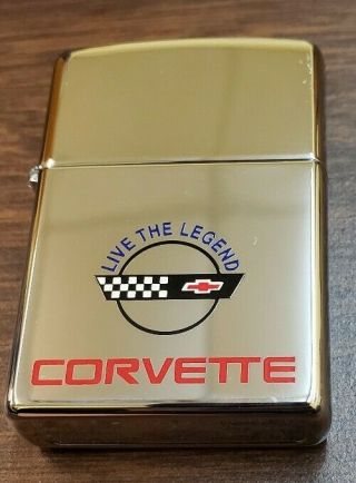 Zippo Corvette Live The Legend Chevrolet Chevy Retired In Tin