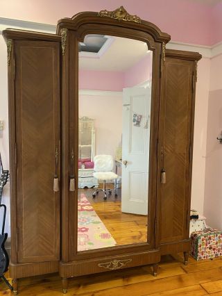 Antique French Armoire With Closet Wardrobe