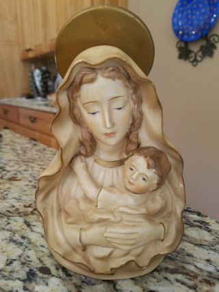 Artmark Madonna & Child Mary & Jesus Vintage Planter Head Vase Japan