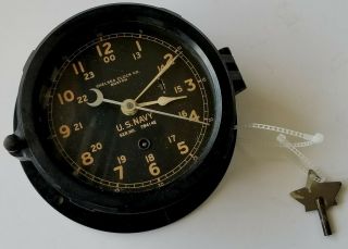 Wwii Issue U.  S.  Navy Ship Bakelite Clock Chelsea Clock Co.  Boston