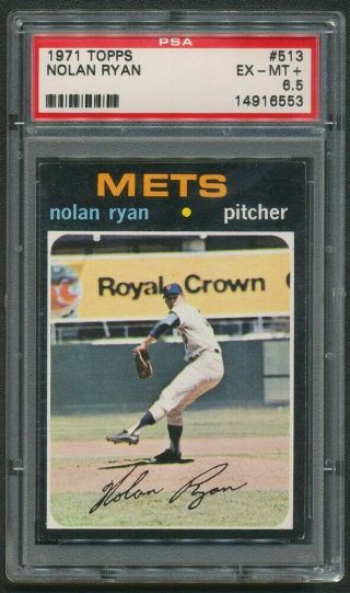 1971 Topps Nolan Ryan N.  Y.  Mets Baseball Card 516 Psa 6.  5 Ex - Mt,