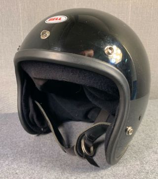 Vintage 80’s Bell R - T Open Face Motorcycle Bike Helmet Black 7 5/8 61 Cm Rt