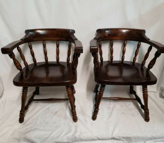 Exceptional 2 Vintage Ethan Allen Old Tavern Pine Dining Table Chairs