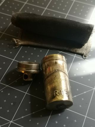 Zippo Lighter Fluid Cannister Keychain Solid Brass Phillip Morris Marlboro