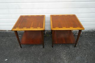 Mid Century Modern Acclaim Dovetailed Side End Tables By Lane 1374