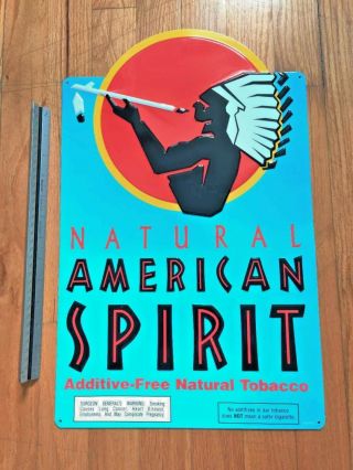 Rare Vintage Natural American Spirit Tobacco Native Metal Sign