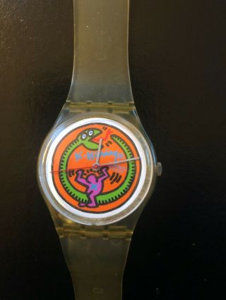 Rare Vintage & Keith Haring Swatch Serpent Gz102 Limited,  Number Edition