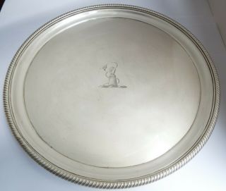 Fine Rare Heavy English Antique 18th Cent Georgian 1799 Solid Silver Salver Tray