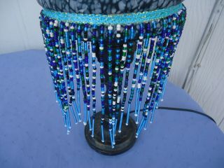 antique style lamp shade with glass tassels 15cm black blue multiples available 2