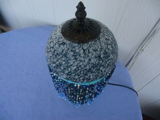 antique style lamp shade with glass tassels 15cm black blue multiples available 3