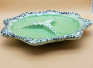 Large Vintage Pottery Glazed Ceramic Change Ashtray Ash Tray Lime Green A - 5 USA 2