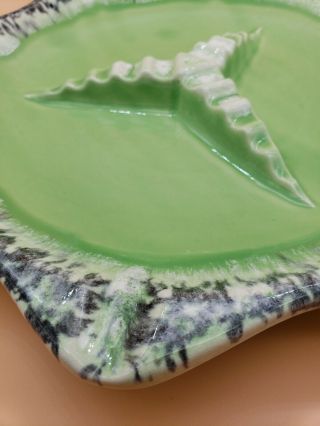 Large Vintage Pottery Glazed Ceramic Change Ashtray Ash Tray Lime Green A - 5 USA 3