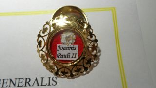 Pope John Paul Ii With Certificate 1st Class Antique Relic