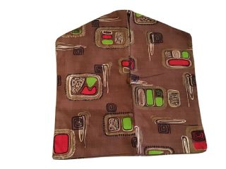 Vintage Mid - Century Clothespin Bag Brown Homemade