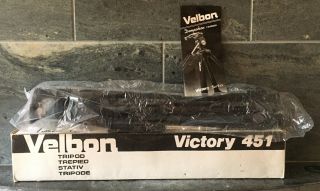 Vintage Velbon Victory 451 Tripod Dead Stock Complete With Papers & Plastic