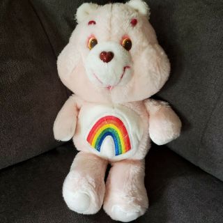 Vintage Care Bears Cheer Bear Plush Kenner 1983 Pink Rainbow