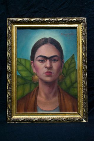 Frida Kahlo Oil On Canvas,  Vintage,  Rare