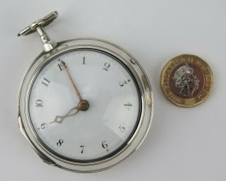 Silver Pair Cased Verge Pocket Watch J.  Freeman.  Case Bn London 1796