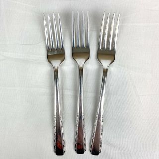Oneida Hotel Plate Silverplate Dohrco Redwood 3 Dinner Forks Vintage Art Deco