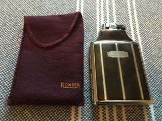 Vintage Ronson Cigarette Lighter And Case Combo With Fabric Sleeve