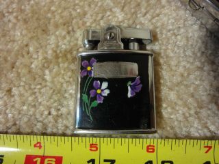 Vintage Ronson lighter,  cigarette case with matching flowers lighter. 2