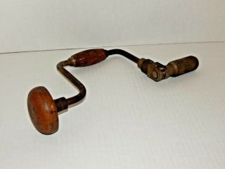 Vintage Wood And Metal Hand Drill - Good