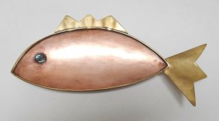 Vintage Copper & Brass Fish By Eve Lucas Mexico