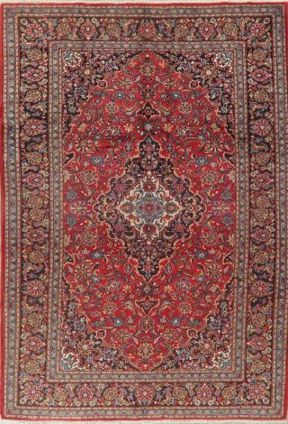 Traditional Area Rugs Hand - Knotted Wool Floral Living Room Carpet 7 X 10 Red