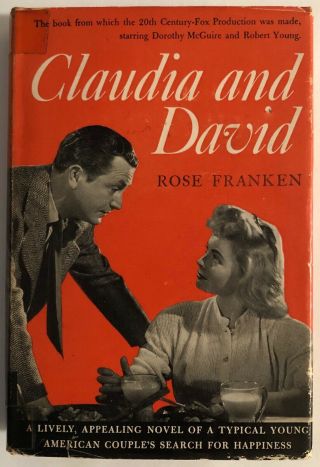Claudia And David By Rose Franken | Vtg 1946 Triangle Books Movie Tie - In Edition