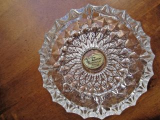 Collectible Vintage Rosseni Clear Crystal Cut Ashtray,  set of 2,  circa 1958 2