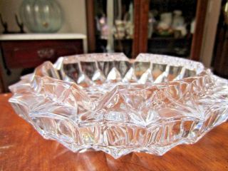 Collectible Vintage Rosseni Clear Crystal Cut Ashtray,  set of 2,  circa 1958 3