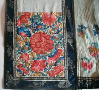 Antique Chinese Qing Dynasty Silk Embroidery Skirt 3